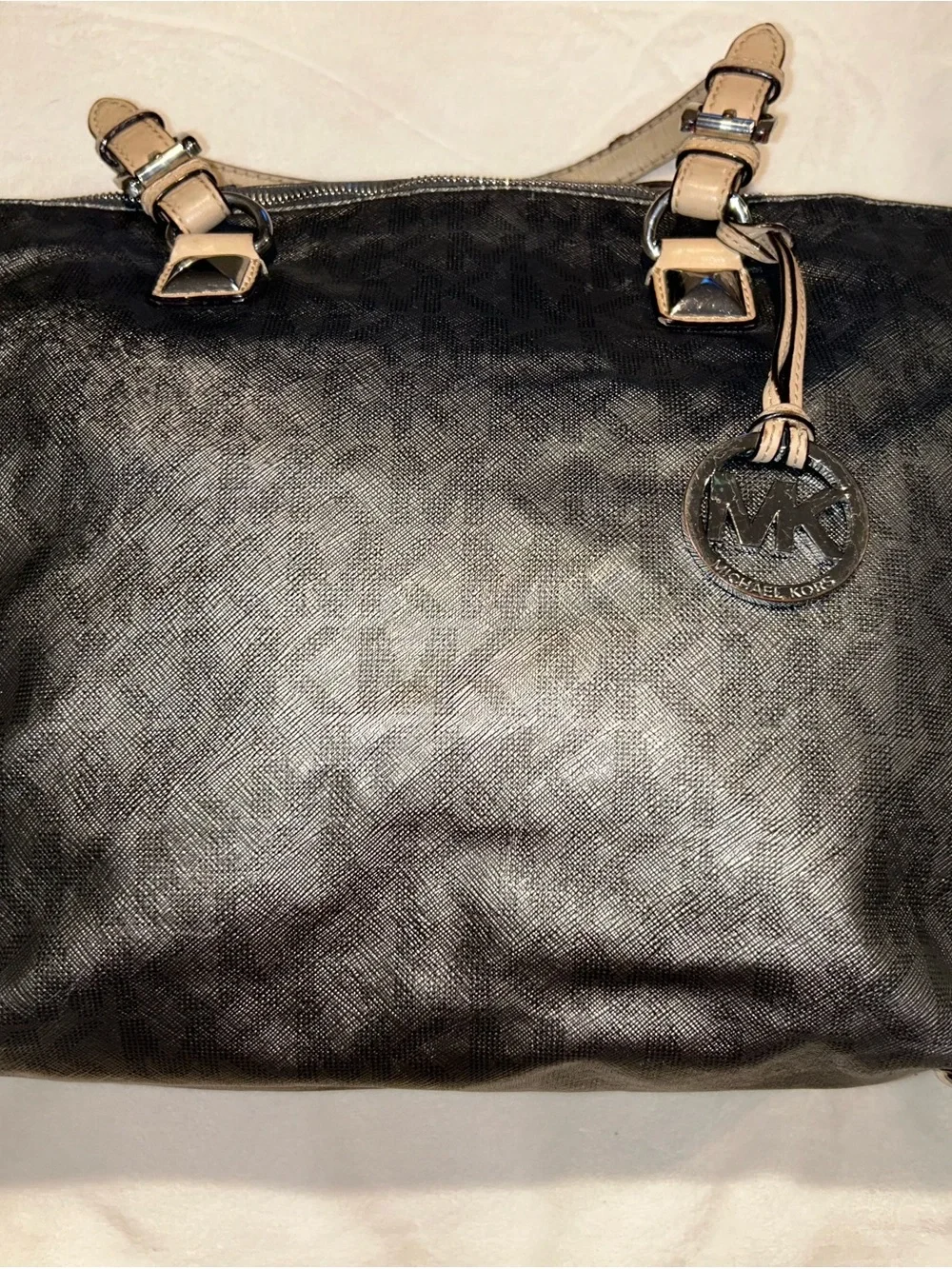 Michael Kors metallic Shoulder Bag with Beige Accents